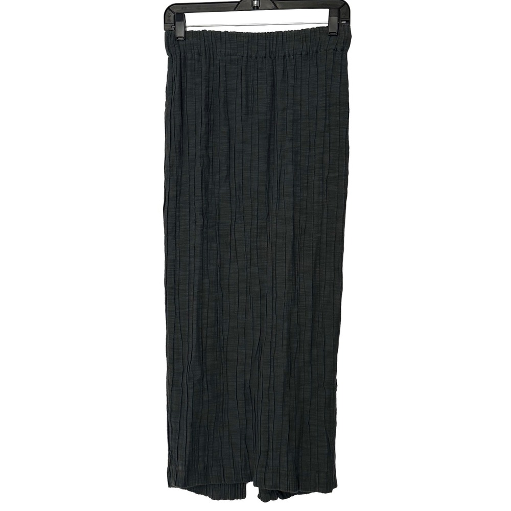 Creatures of‎ Comfort Gray Crinkle Pleated Maxi Skirt Pull On Skirt - 1